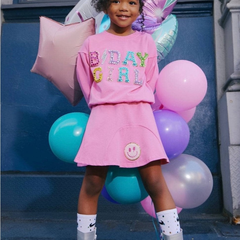 Pink Birthday Girl Outfit; CRYSTAL GEM BIRTHDAY GIRL SET